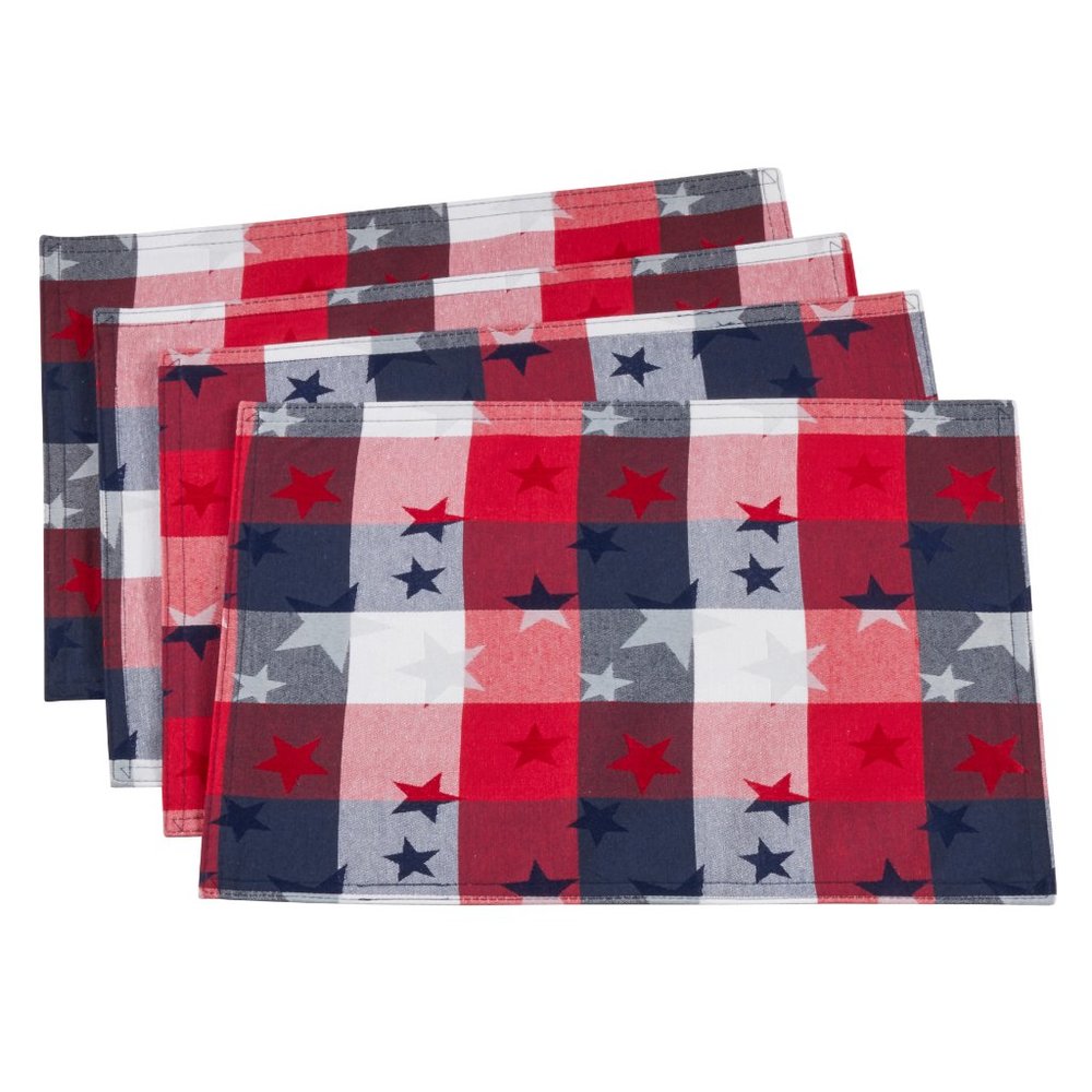 13 x 19 inch Placements Red White Blue stars & Stripes Americana Checkered flag
